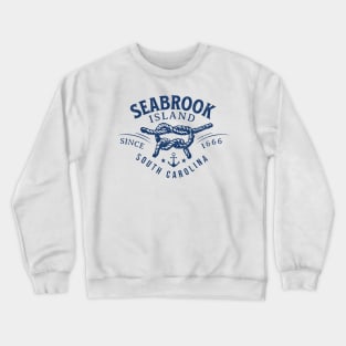 Seabrook Island, SC Rope Knot Summertime Vacations Crewneck Sweatshirt